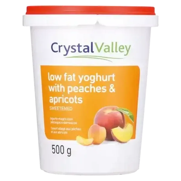 Crystal Valley Low Fat Yoghurt With Peaches & Apricot 500g