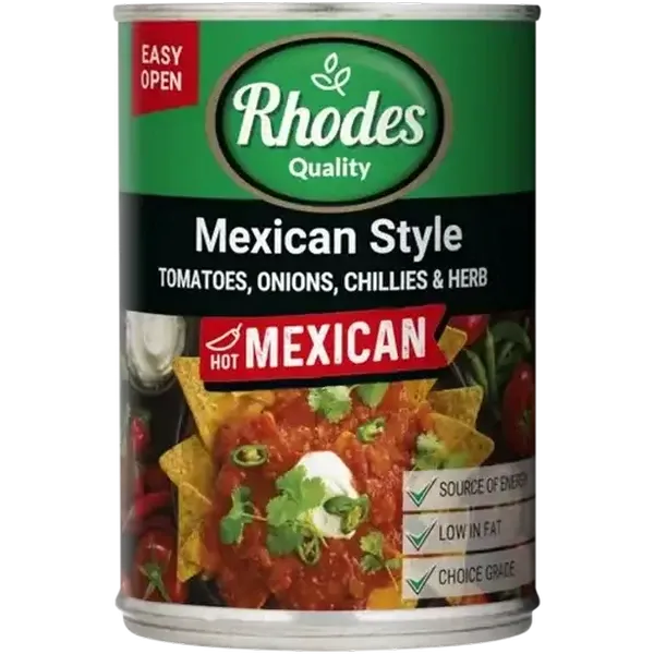 Rhodes Quality Hot Mexican Style Tomatoes 410g