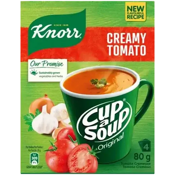 Knorr Cup-a-Soup Creamy Tomato Instant Soup 4 x 20g