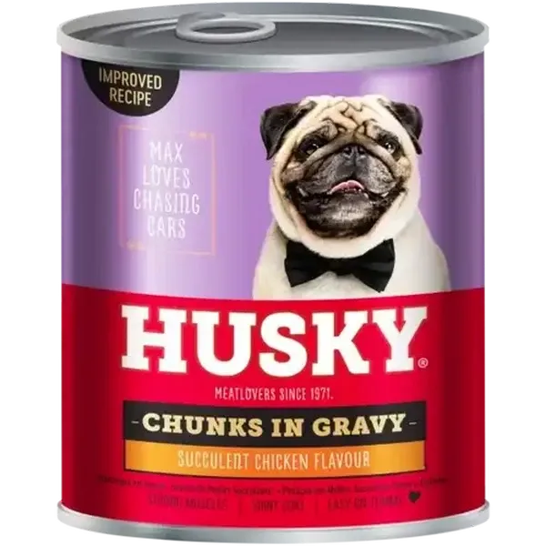 Husky Chunks In Gravy Succulent Chicken Dog Food 775g