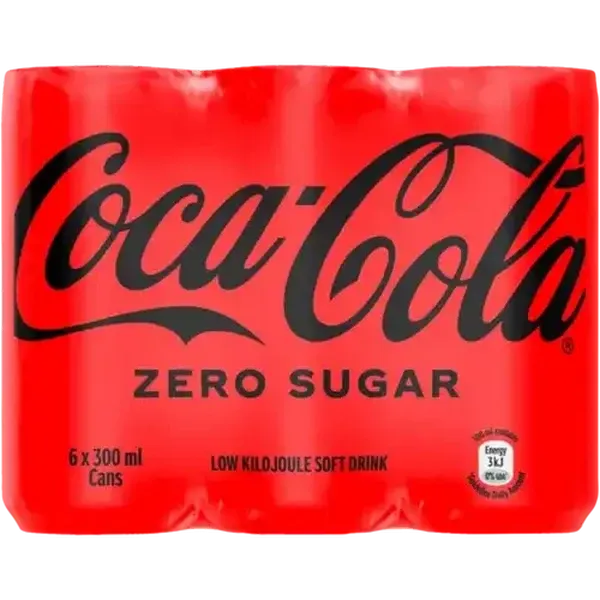 Coca-Cola Zero Sugar Soft Drink 6 x 300ml
