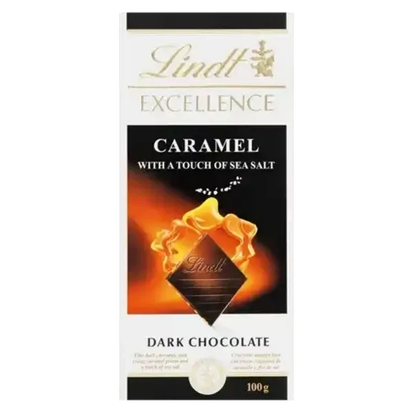 Lindt Excellence Caramel With A Touch Of Salt Dark Chocolate Slab 100g