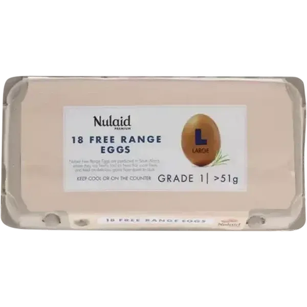 Nulaid Premium Grade 1 Free Range Large Eggs 18 x 51g