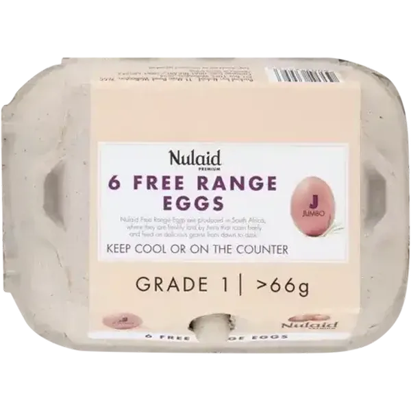 Nulaid Jumbo Free Range Eggs 6 x 66g