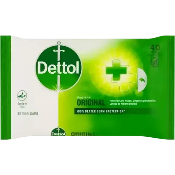 Dettol Original Personal Care Hygiene Wipes 40 Pack