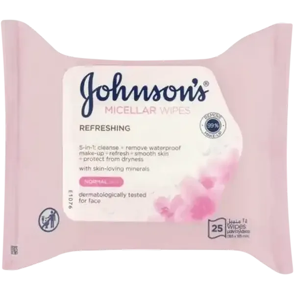 Johnson's Refreshing Micellar Wipes 25 Pack