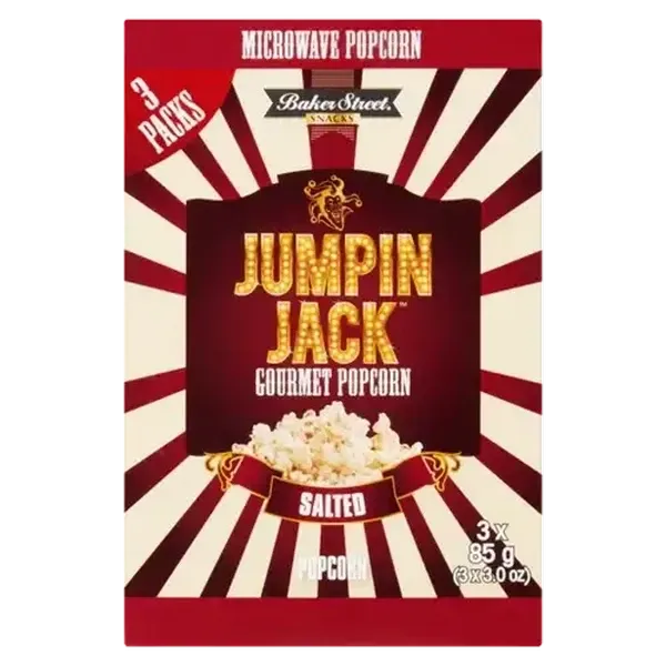 Jumpin Jack Salted Gourmet Microwave Popcorn 3 x 85g