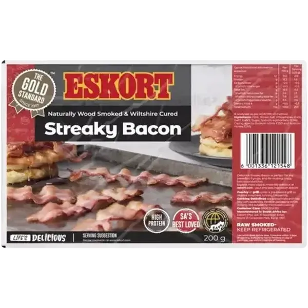 Eskort Wood Smoked Rindless Streaky Bacon 200g