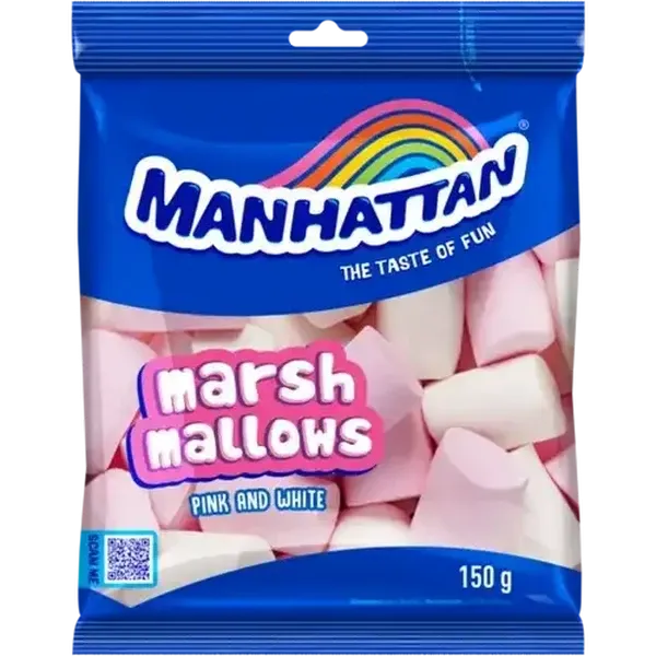Manhattan Pink & White Marshmallows 150g