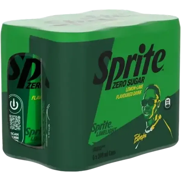 Sprite Lemon-Lime Flavoured Zero Sugar Sparkling Drink 6 x 300ml