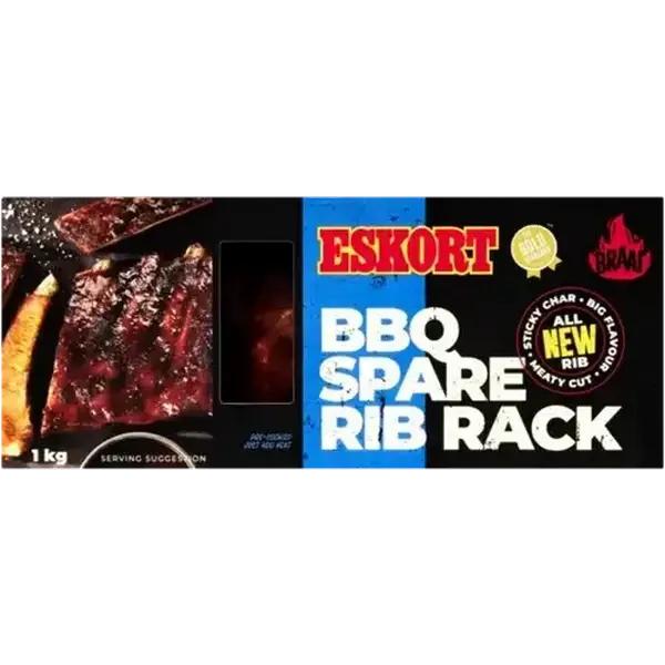 Eskort Pre-Cooked BBQ Pork Spare Ribs 1kg
