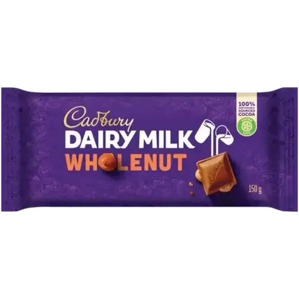 Cadbury Dairy Milk Whole Nut Chocolate Slab 150g
