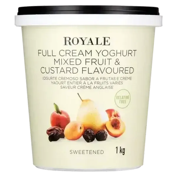 Royale Mixed Fruit & Custard Flavoured Full Cream Yoghurt 1kg