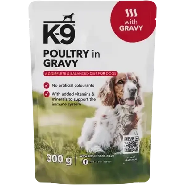 K-9 All Poultry in Gravy Adult Wet Dog Food 300g