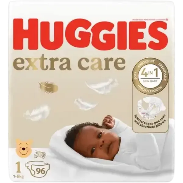 Huggies Extra Care Size 1 Diapers 96 Pack