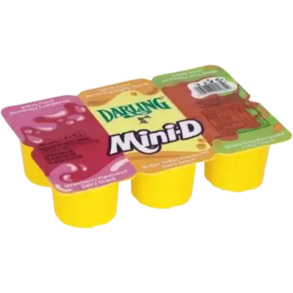 Darling Mini-D Strawberry, Butter Toffee & Mixed Fruit Flavoured Dairy Snack 6 x 75g