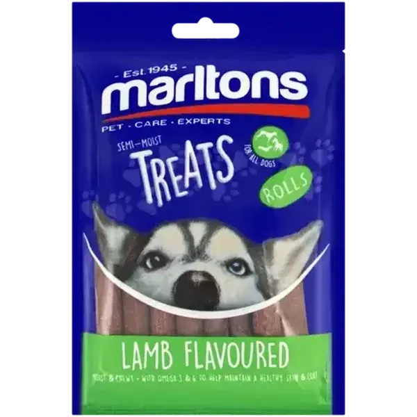 Marltons Treats Lamb Flavoured Semi-Moist Dog Rolls 120g