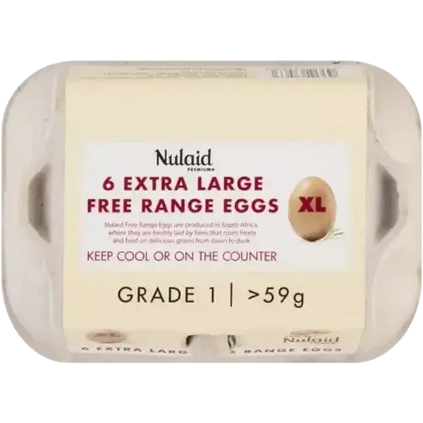 Nulaid Premium Grade 1 Extra Large Free Range Eggs 6 Pack