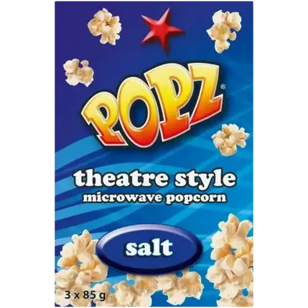 Popz! Salted Microwave Popcorn 3 x 85g