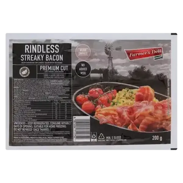 Farmer's Deli Rindless Streaky Bacon 200g