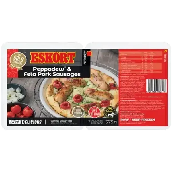 Eskort Peppadew Peppers & Feta Pork Sausages 375g