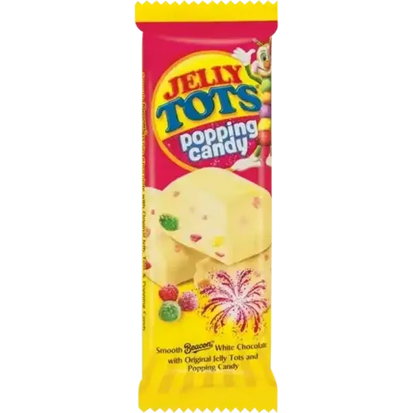 Jelly Tots & Popping Candy Flavoured White Chocolate Slab 80g