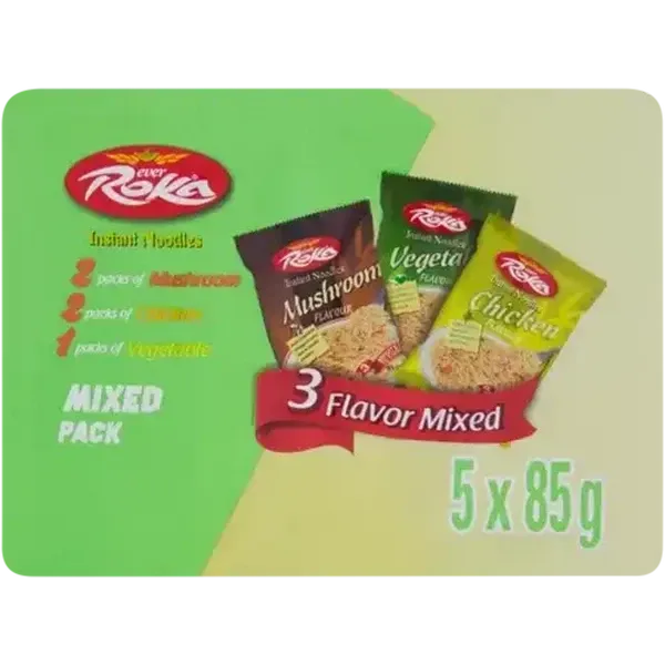 Roka Chicken/Mushroom & Vegetable Flavoured Instant Noodles 5 x 85g