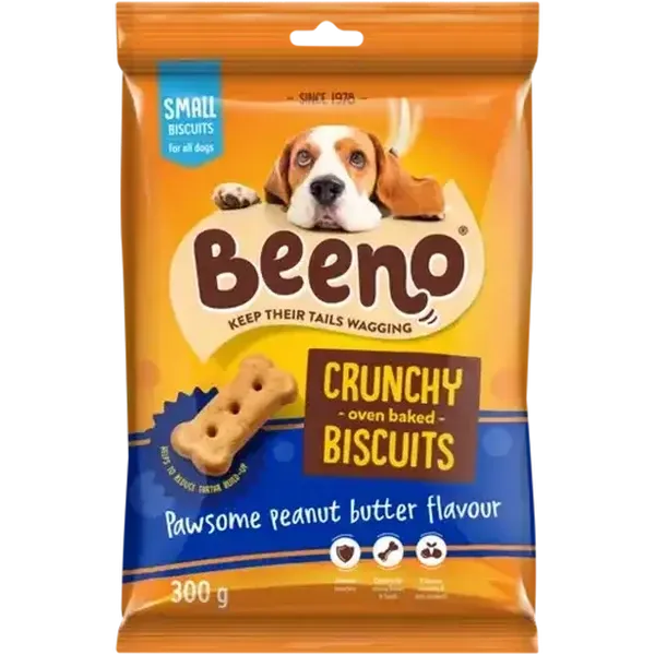 BEENO Crunchy Moments Peanut Butter Flavoured Oven Baked Dog Biscuits 300g