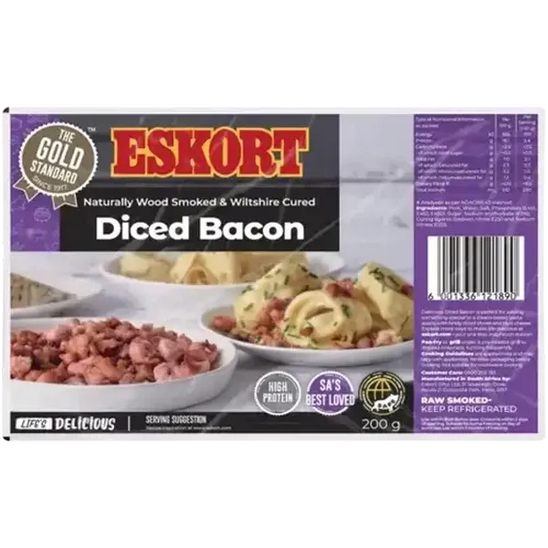 Eskort Wood Smoked Diced Bacon 200g