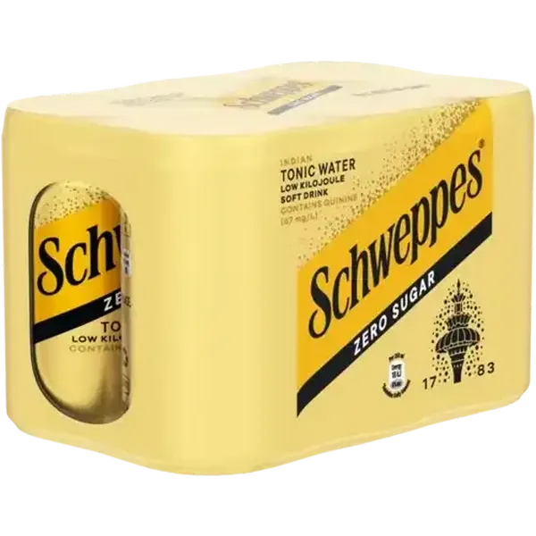 Schweppes Zero Sugar Indian Tonic Water 6 x 200ml