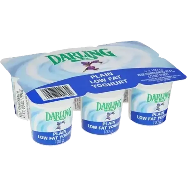 Darling Low Fat Plain Yoghurt 6 x 100ml