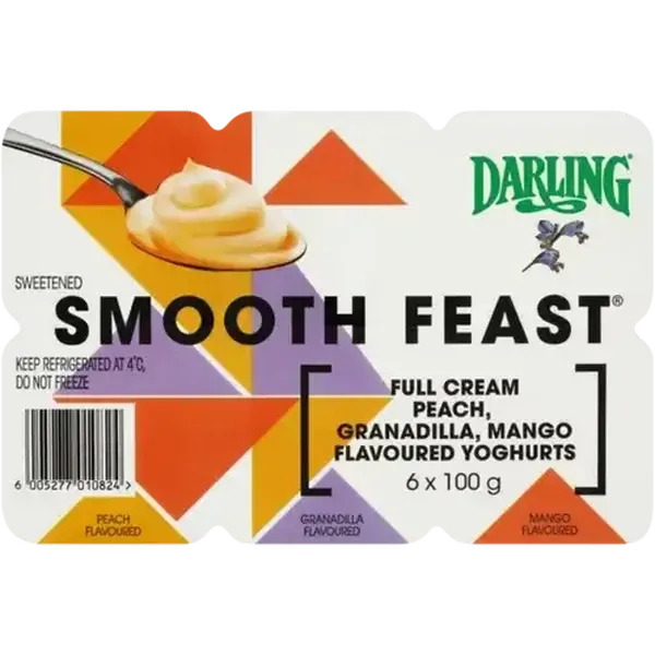 Darling Smooth Feast Assorted Flavoured Full Cream Yoghurts 6 x 100g