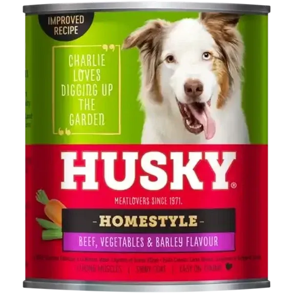 Husky Homestyle Beef, Veg & Barley Adult Dog Food 775g