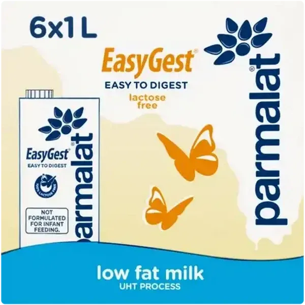 Parmalat EasyGest Lactose Free Low Fat Milk 6 x 1L