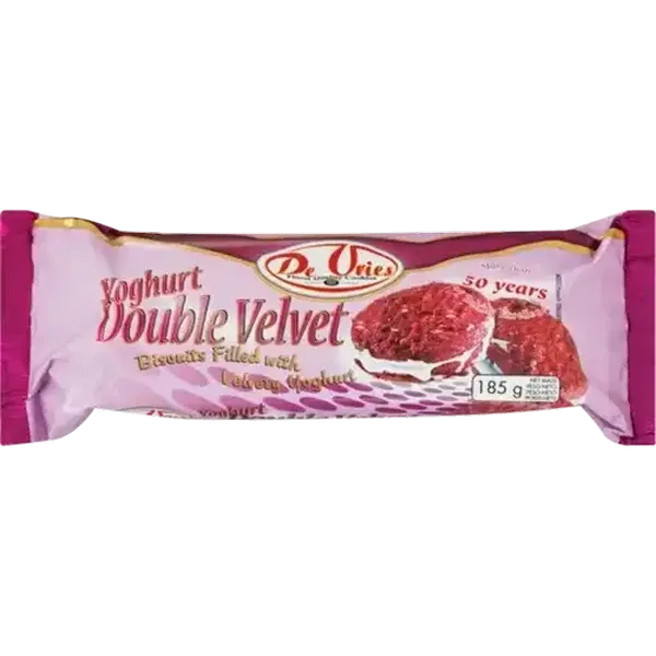 De Vries Double Velvet Biscuits Filled With Velvety Yoghurt 185g