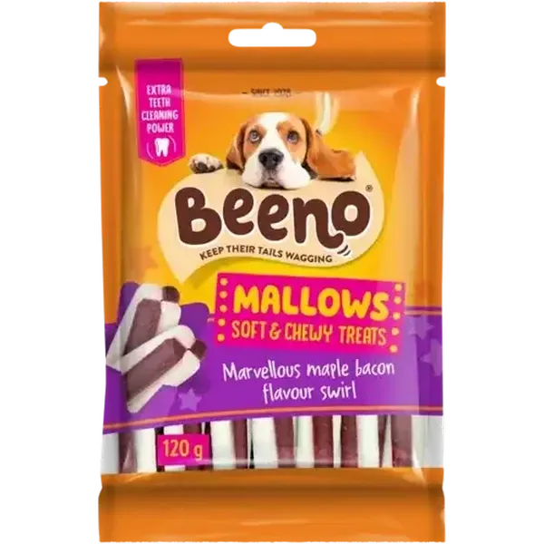 BEENO Mallows Maple Bacon Flavoured Swirl Dog Treats 120g