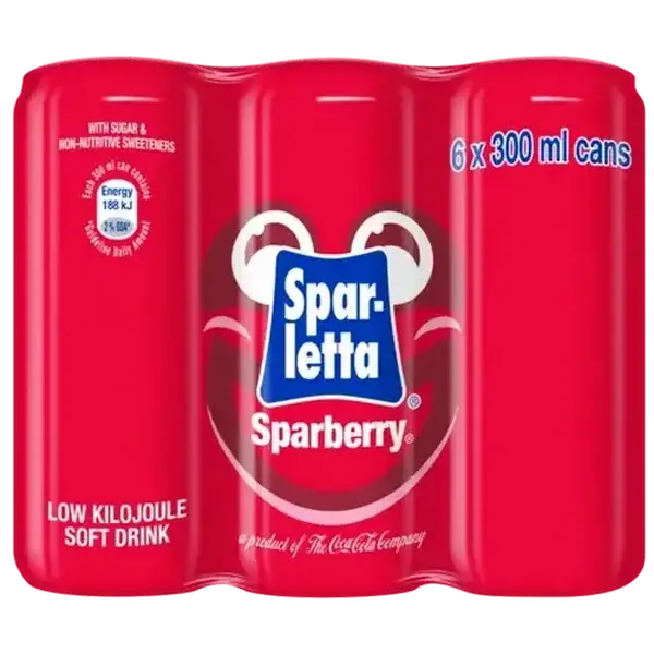 Sparletta Sparberry Soft Drink Cans 6 x 300ml