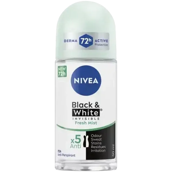 NIVEA Black & White Invisible Fresh Mist Anti-Perspirant Roll-on 50ml