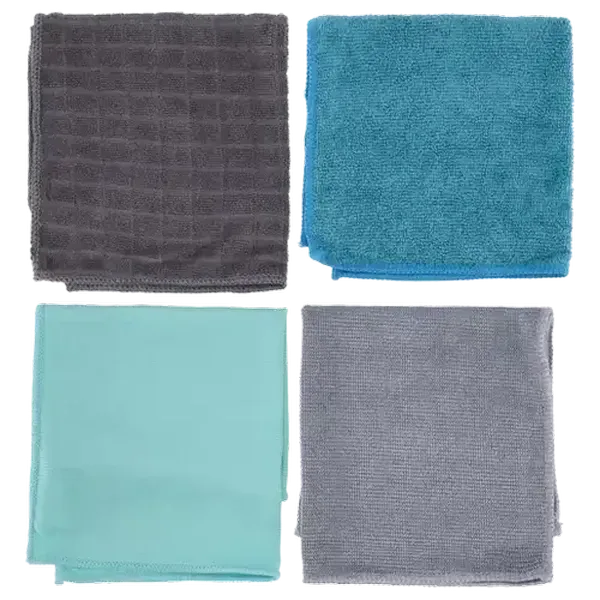 Essentials Microfibre Kitchen Cloths 4-Pack (Colour May Vary)