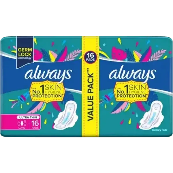 Always Ultra Thin Long Ultra Thin Sanitary Pads 16 Pack