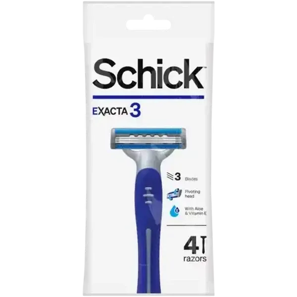 Schick Exacta 3 Disposable Razor 4 Pack
