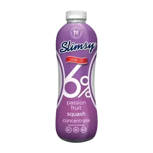 Slimsy Passion Fruit Flavoured 6% Squash Concentrate 1L