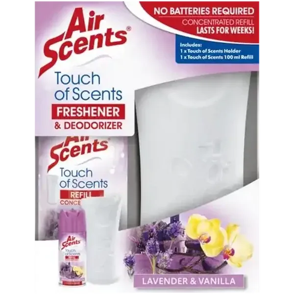 Air Scents Touch Of Scents Lavender & Vanilla Scented Air Freshener & Deodoriser 100ml