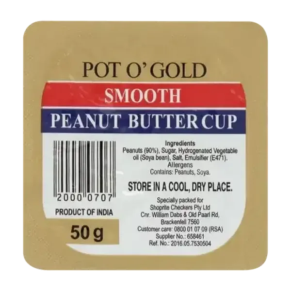 Pot O' Gold Smooth Peanut Butter Cup 50g