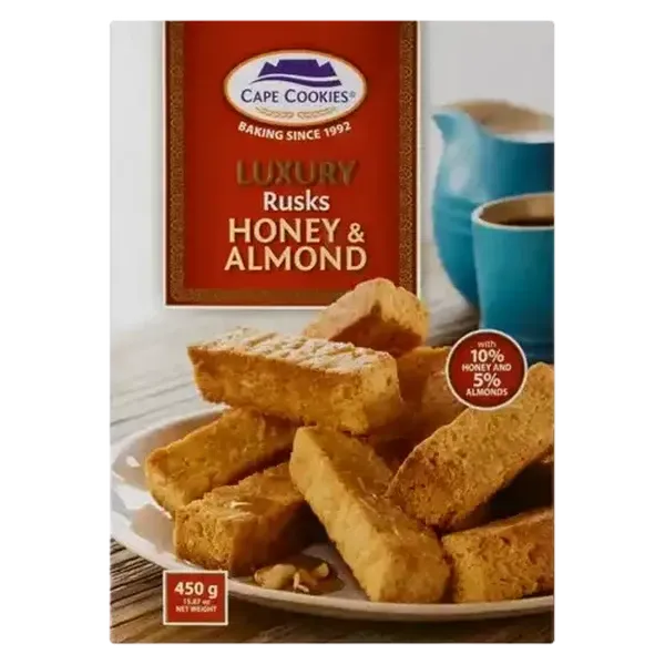 Cape Cookies Luxury Honey & Almond Rusks 450g