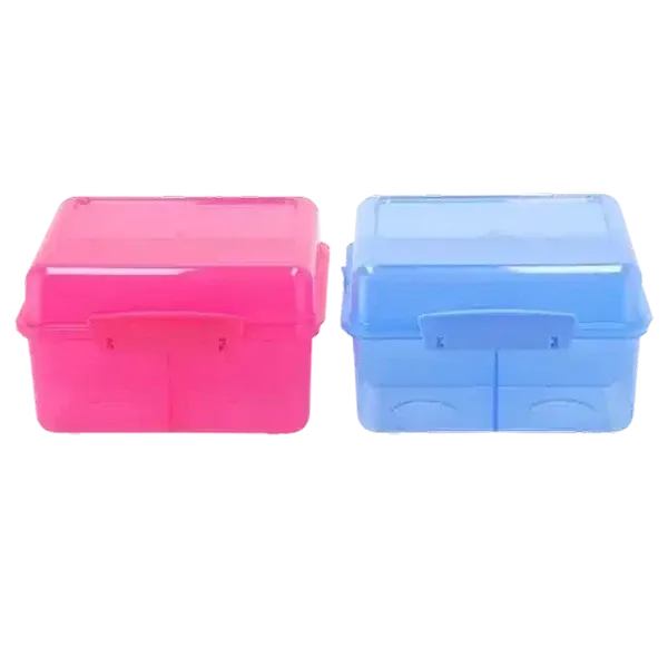 Lunch To Go Plastic Divider Lunch Box 18 x 18 x 11cm (Colour May Vary)