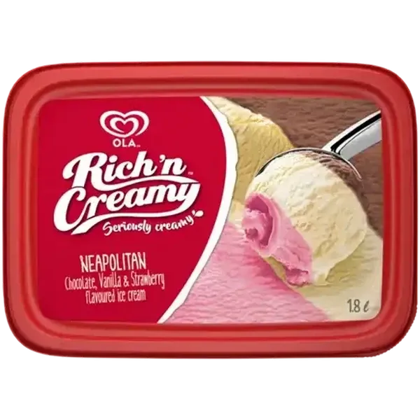 Ola Rich 'n Creamy Neapolitan Ice Cream 1.8L