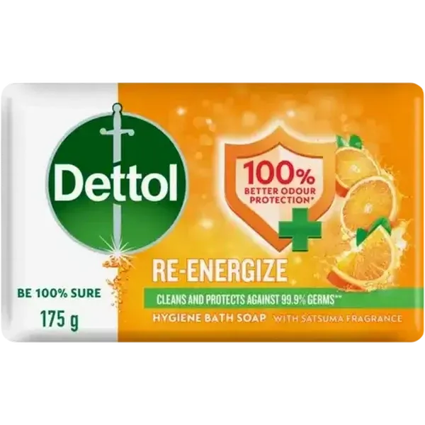 Dettol Re-Energize Hygiene Bath Soap Bar 175g