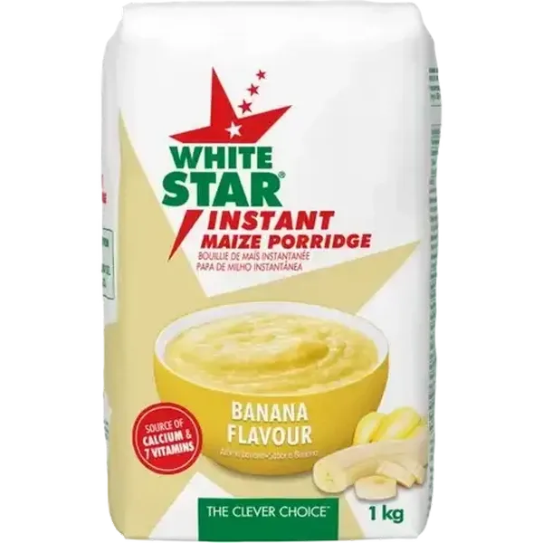White Star Banana Flavoured Instant Maize Porridge 1kg