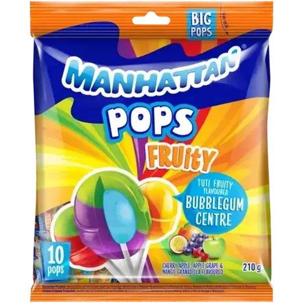 Manhattan Tutti Fruity Flavoured Pops 210g